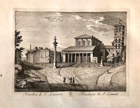 Calcografia di Giuseppe Vasi Basilica di S. Lorenzo 1796 Roma 